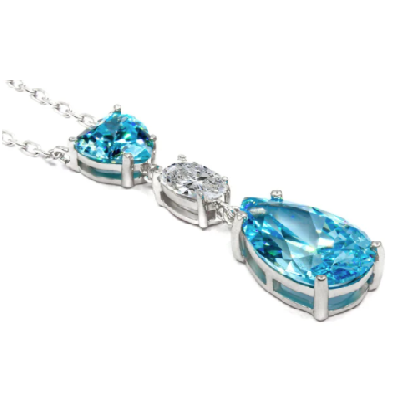 Blue and White Crystalline Pendant