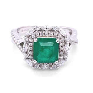 Green and White Halo Crystalline Ring
