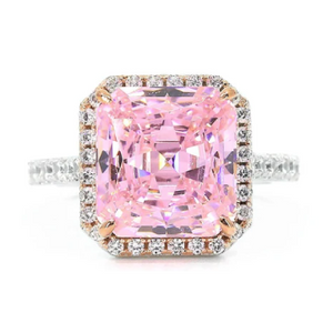 Pink and White Crystalline Ring