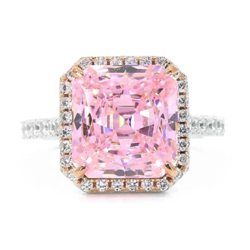 Pink and White Crystalline Ring
