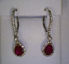 Ruby Dia Halo Drop Earring