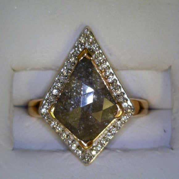 Kite Salt and Pepper Diamond Halo Ring